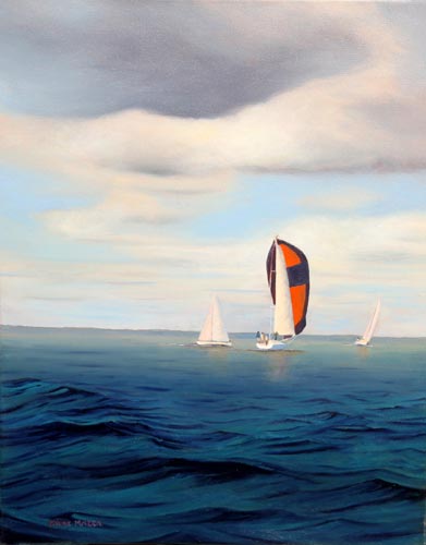 "Sailboat with spinnaker"